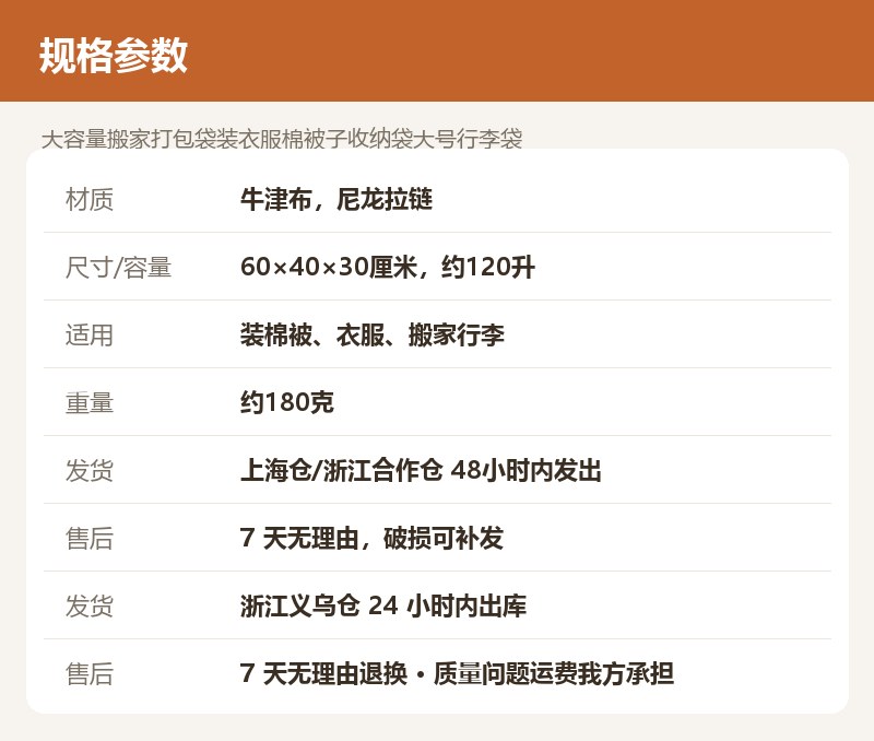 大容量搬家打包袋装衣服棉被子收纳袋大号行李袋 详情图